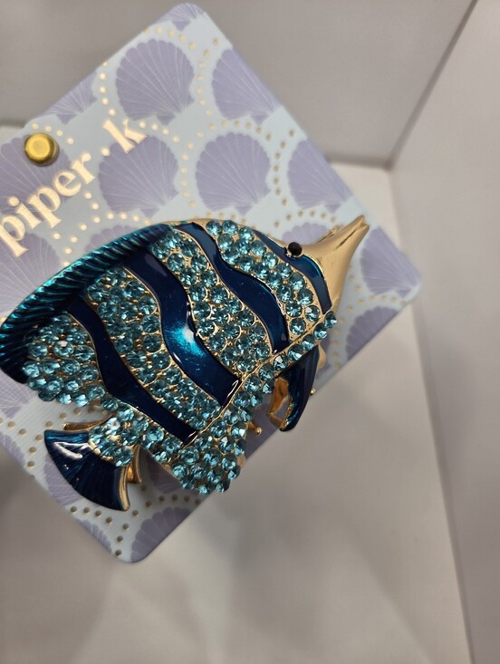 ?▪️piper k ▪️UK Blue Crystal Fish Hair Metal Claw Clip main image 6